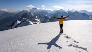 Happy woman on top of Zla Kolata